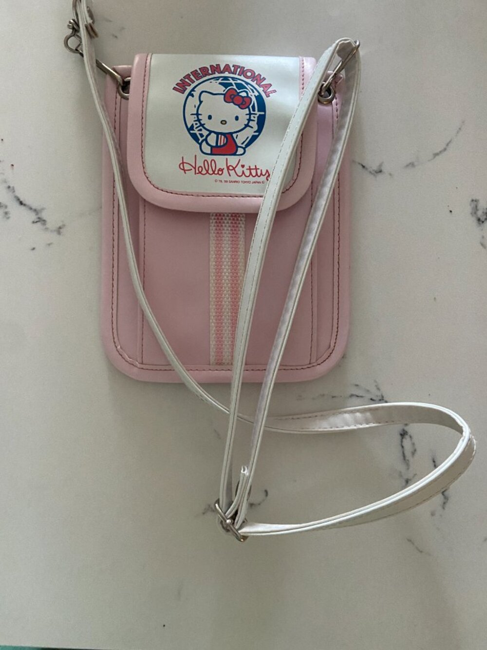 Vintage 1999 Sanrio Hello Kitty International Mini Crossbody Bag Y2K Pink Kawaii - Picture 5 of 11